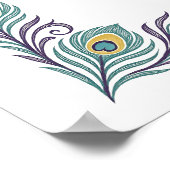 Peacock Feather Art Nouveau Border Poster ポスター (角)