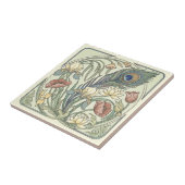 Peacock Feather Floral Art Nouveau Pat#1 ID1193 タイル (側面)
