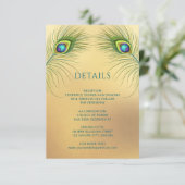 Peacock Feather Gold Wedding エンクロージャーカード (スタンド正面)