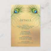 Peacock Feather Gold Wedding エンクロージャーカード (正面)