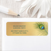 Peacock Feather Gold |  Wedding ラベル (インサイチュ)