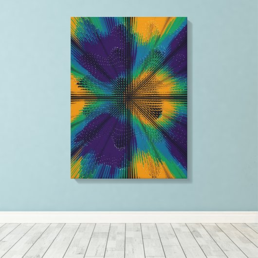 Peacock Feather Interference Pattern  キャンバスプリント (インサイチュ (ウッドフロア))