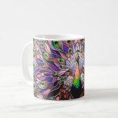 "Peacock Feather Iridescent Aesthetic コーヒーマグカップ (正面左)