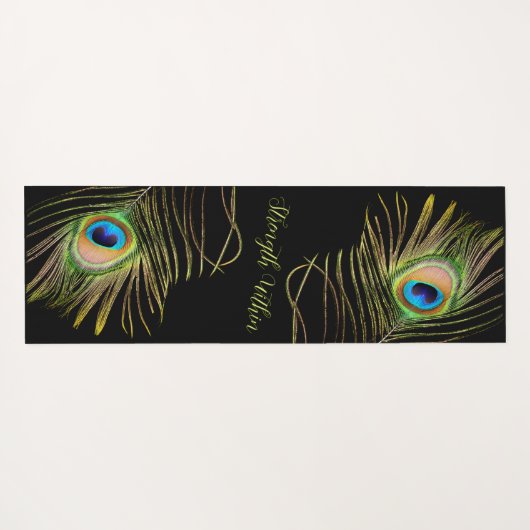 Peacock Feather – Move With Grace Motivational ヨガマット (裏面(横))