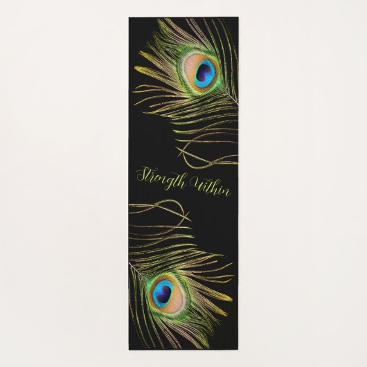 Peacock Feather – Move With Grace Motivational ヨガマット (裏面)