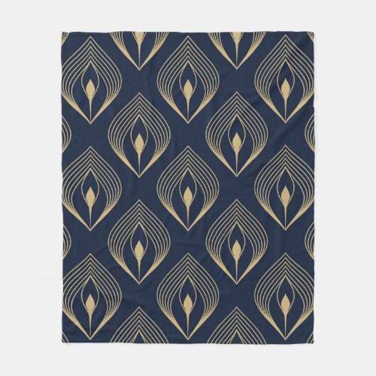 Peacock feather ombre pattern ditzy floral motif. フリースブランケット (正面)