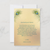 Peacock Feather Photo Wedding Thank You Card サンキューカード (裏面)