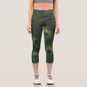 Peacock Feather Print Leggings カプリレギンス (正面)