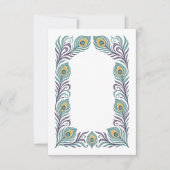 Peacock Feather Response Card for Wedding 出欠カード (正面)
