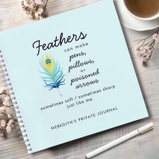 Peacock Feather Sassy Motivational Quote Journal ノートブック