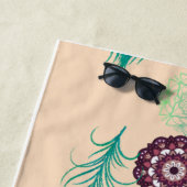 Peacock Feather Serenity: Mandala Beach Towel ビーチタオル (インサイチュ)