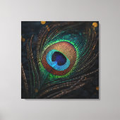 Peacock Feather Wall Art – Elegant Boho Nature キャンバスプリント (正面)