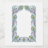 Peacock Feather Wine Label ワインラベル (シングルラベル)