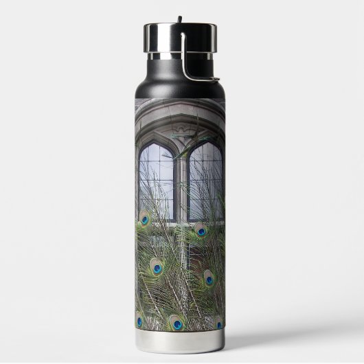 Peacock Feathers and Gothic Windows ウォーターボトル (左面)