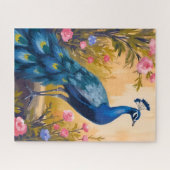 Peacock Feathers Beautiful Floral Animal ジグソーパズル (横)