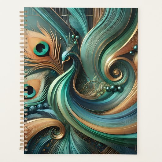 Peacock Feathers in Abstract Flow Planner プランナー手帳 (正面)