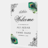 Peacock Feathers Lace Muslim Wedding Welcome アクリルサイン (傾斜)