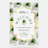 Peacock Feathers Muslim Wedding Welcome アクリルサイン (正面)