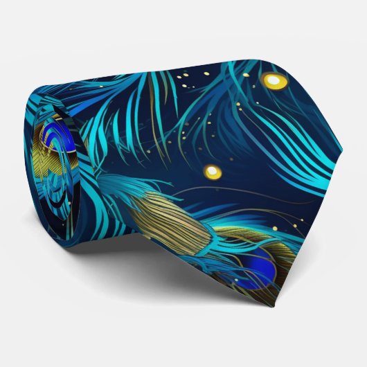 Peacock Feathers Pattern ネクタイ (ロール)