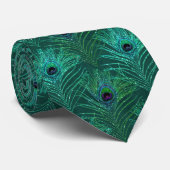 Peacock Feathers Teal Blue Neck Tie Necktie ネクタイ (ロール)