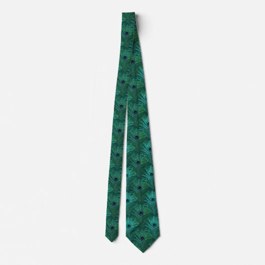 Peacock Feathers Teal Blue Neck Tie Necktie ネクタイ (裏面)