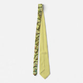 Peacock Feathers Yellow Pattern Neck Tie ネクタイ (裏面)