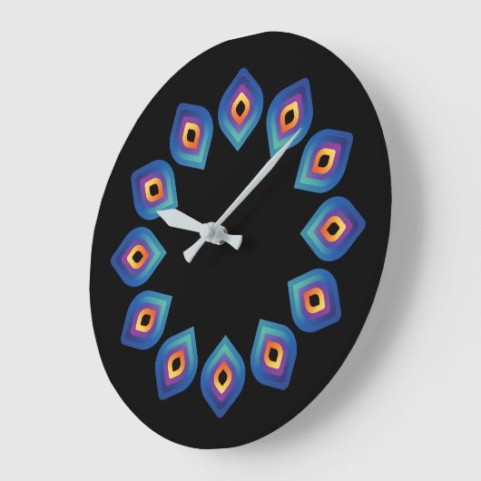 Peacock Flame (Cycle) ラージ壁時計 (傾斜)