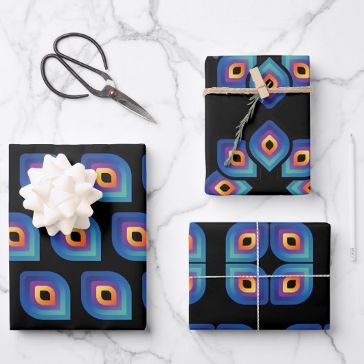 Peacock Flame (Pattern) ラッピングペーパーシート (正面)