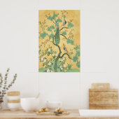 Peacock & Floral Chinoiserie Art Print Grand ポスター (キッチン)