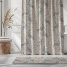 Peacock Garden in Beige Mauve Pink Duck Egg Blue