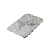 Peacock Garden in Blue Grey Mocha Beige バスマット (アングル)