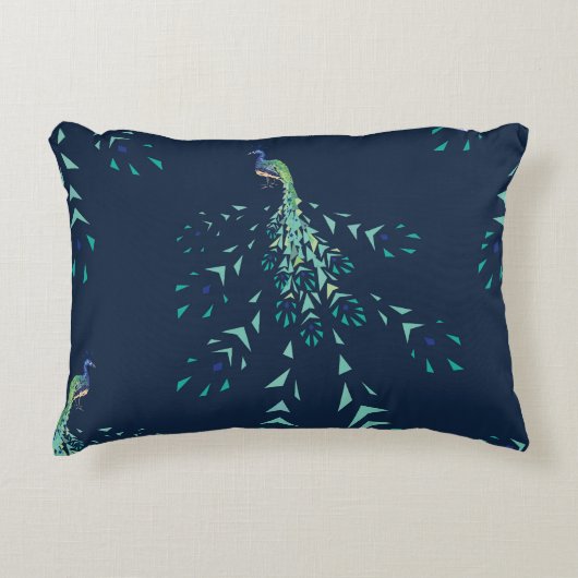 Peacock geometric Pattern アクセントクッション (正面)