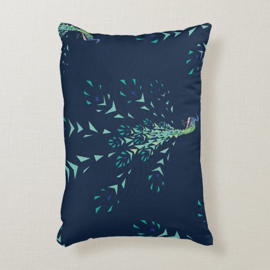 Peacock geometric Pattern アクセントクッション (正面(垂直))