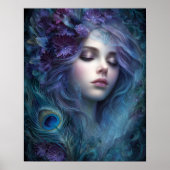 Peacock Goddess Queen Fantasy Wall Art Print ポスター (正面)