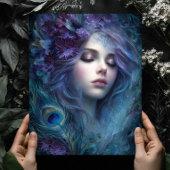 Peacock Goddess Queen Fantasy Wall Art Print ポスター