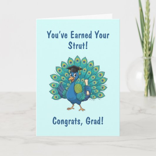 Peacock Graduation Card カード (正面)