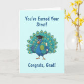 Peacock Graduation Card カード (黄色い花)