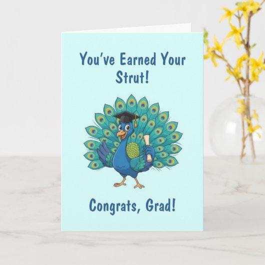 Peacock Graduation Card カード (黄色い花)