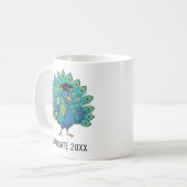 Peacock Graduation Personalized コーヒーマグカップ (正面左)