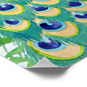Peacock Graphic | Blue And Yellow Peacocks ポスター (角)