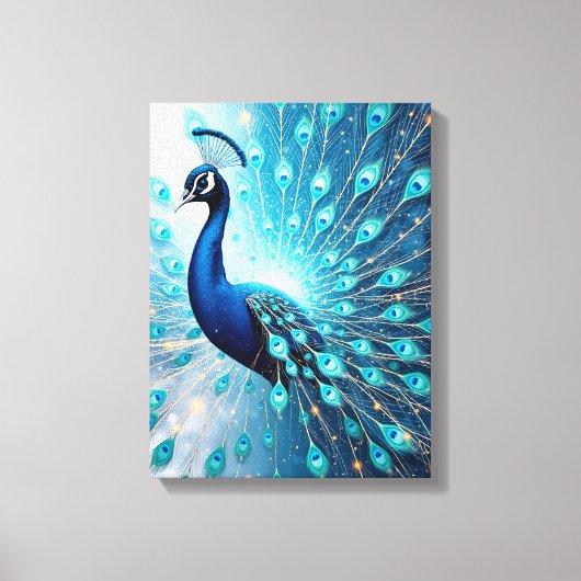 Peacock Harmonics – Premium Wrapped Canvas キャンバスプリント (正面)