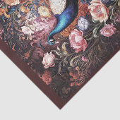 Peacock in garden flowers galore 薄葉紙 (詳細)