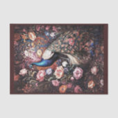 Peacock in garden flowers galore 薄葉紙 (正面)