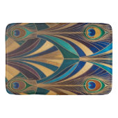 Peacock Jewel Tone Art Deco Feather バスマット (正面)