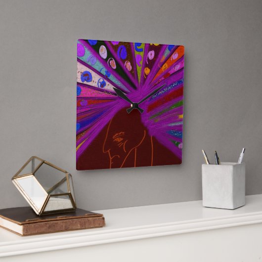 Peacock King スクエア壁時計 (オフィス)