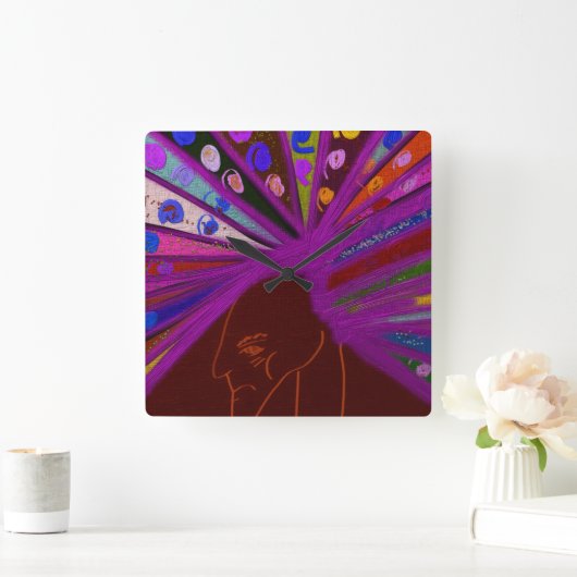 Peacock King スクエア壁時計 (ホーム)