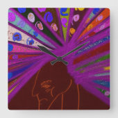 Peacock King スクエア壁時計 (正面)