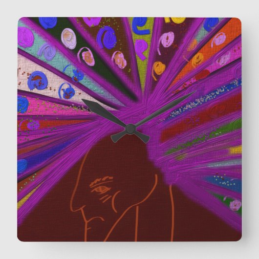 Peacock King スクエア壁時計 (正面)