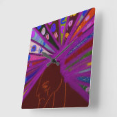 Peacock King スクエア壁時計 (傾斜)