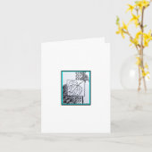 Peacock Leaf/Leaf-He Will Never Leaf You-Turquoise カード (黄色い花)